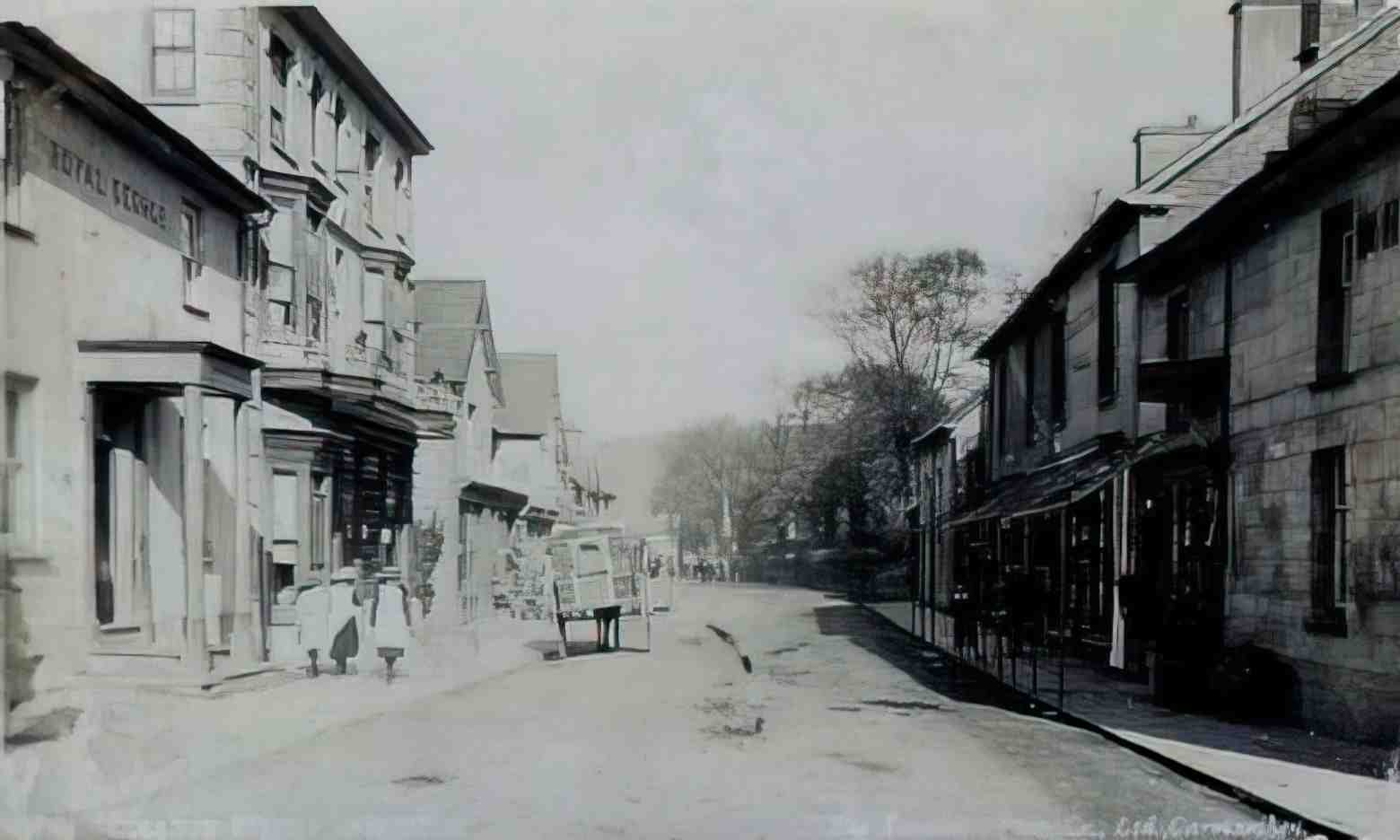 Cardiganshire Lampeter College Street 1900s Vintage A4 Photo Print
