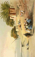 Carey MLM Four months in a Dahabëeh 1863 Crew at breakfast on the bank A4 Photo Print