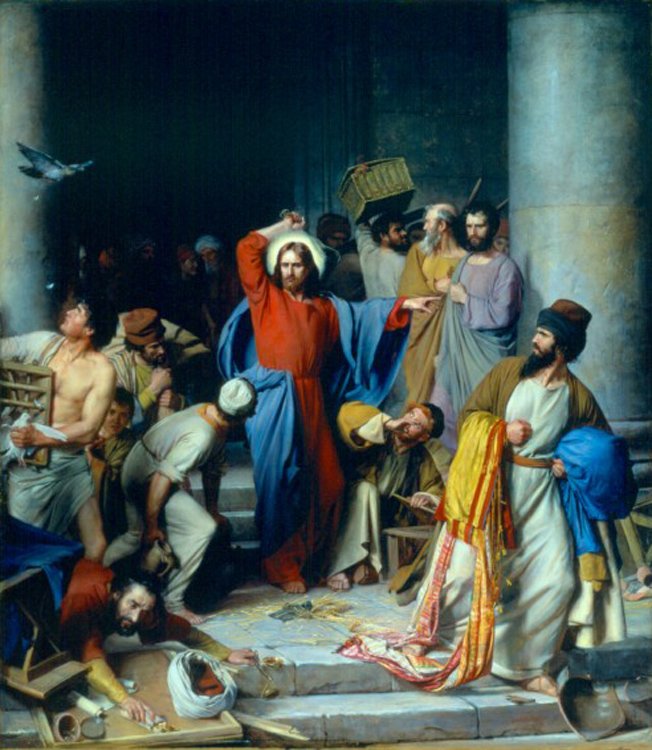 Carl Heinrich Bloch Casting out the Money Changers Art A4 Photo Print