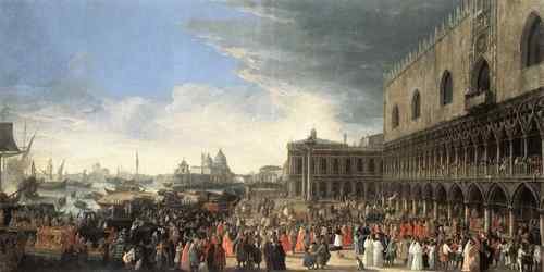 Carlevaris Luca The Reception Of Cardinal Cesar D Estrees  A4 Photo Print