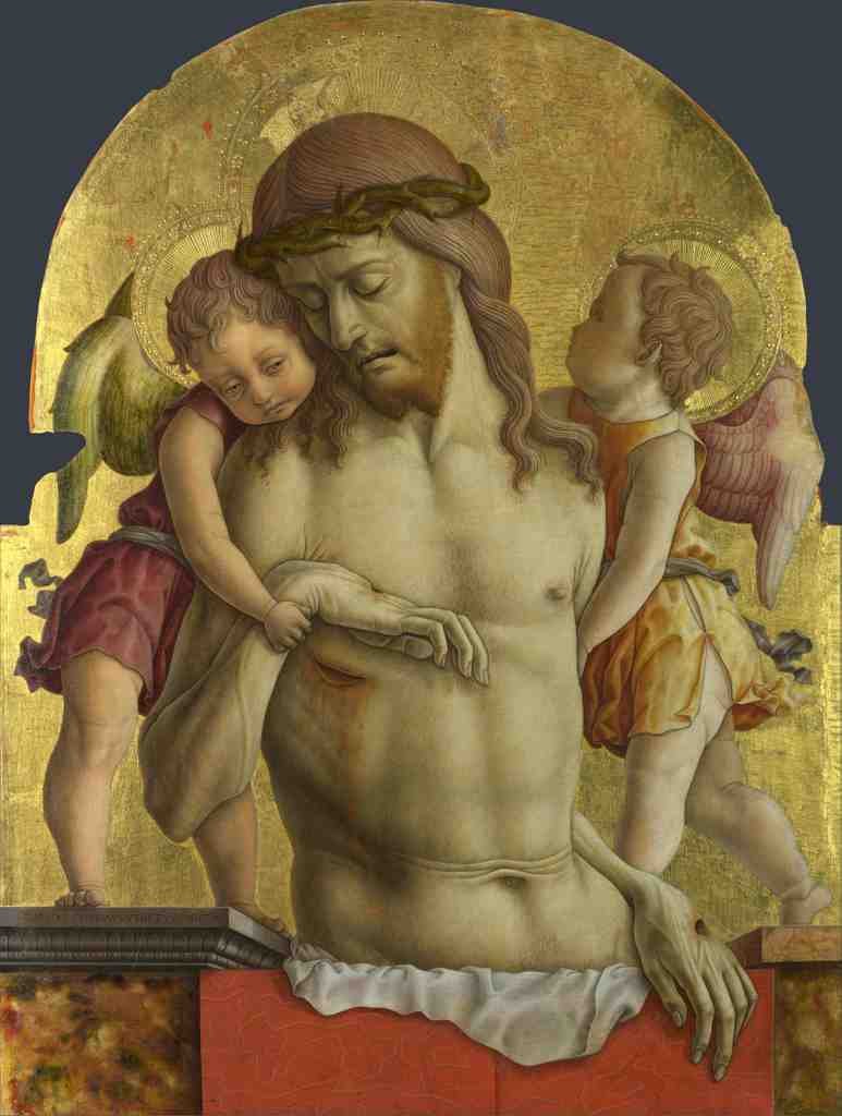 Carlo Crivelli The Dead Christ supported by Two Angels A4 Photo Print