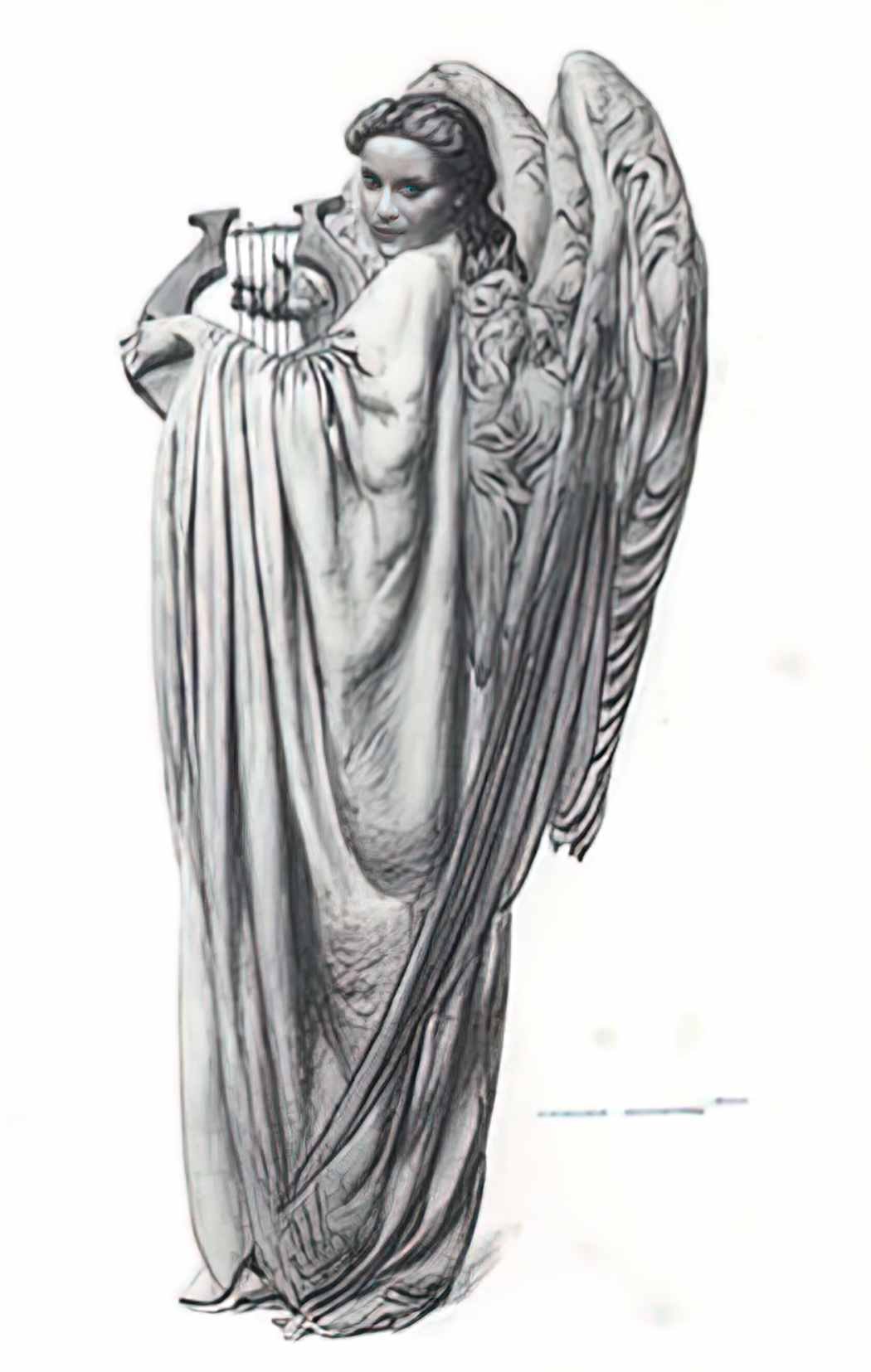 Carlos Schwabe ange lyre Art A4 Photo Print