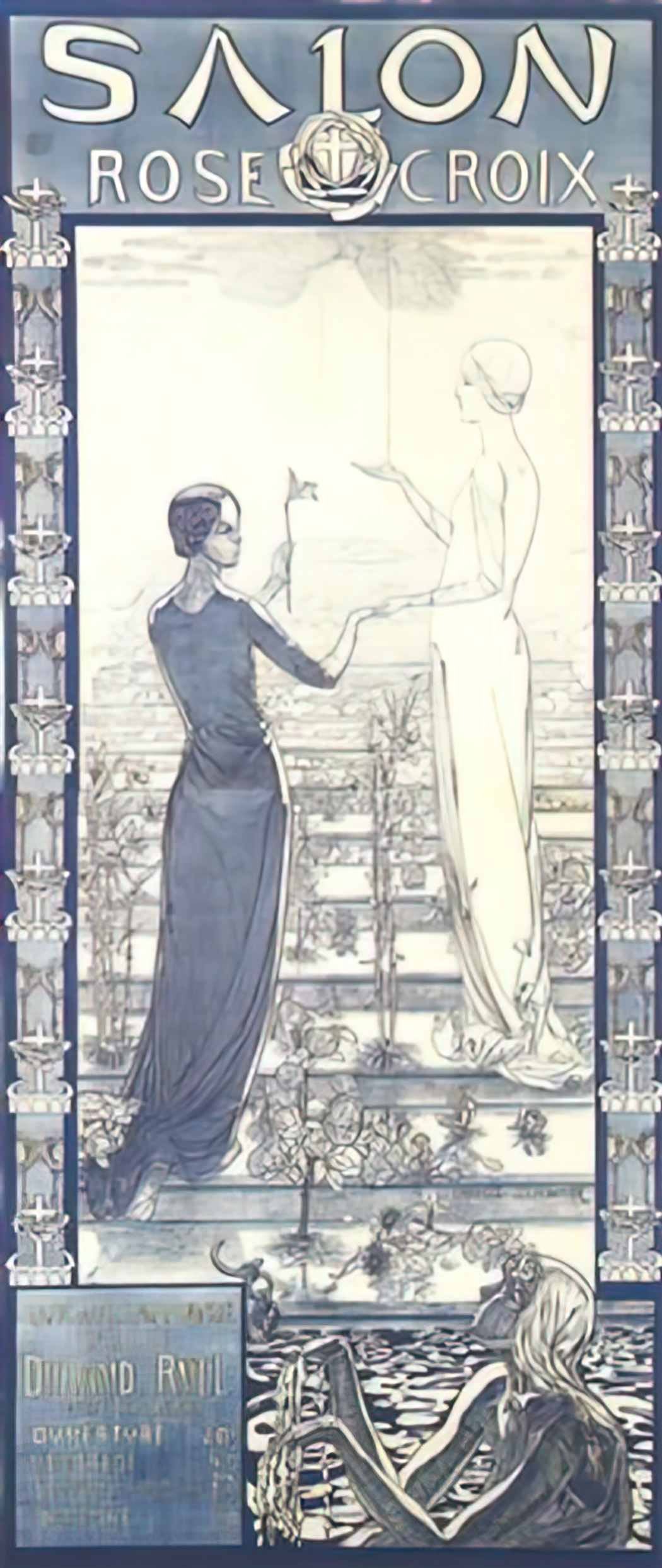 Carlos Schwabe salon de la rose croix lithographie Art A4 Photo Print