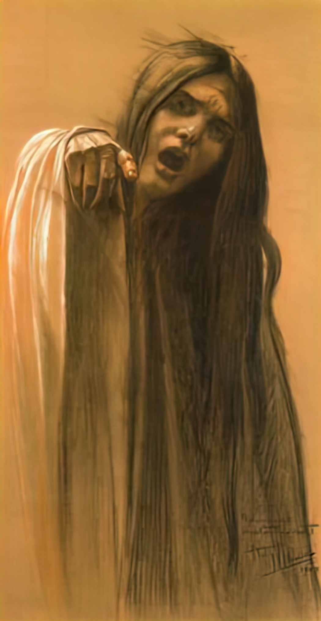 Carlos Schwabe study for the wave Art A4 Photo Print