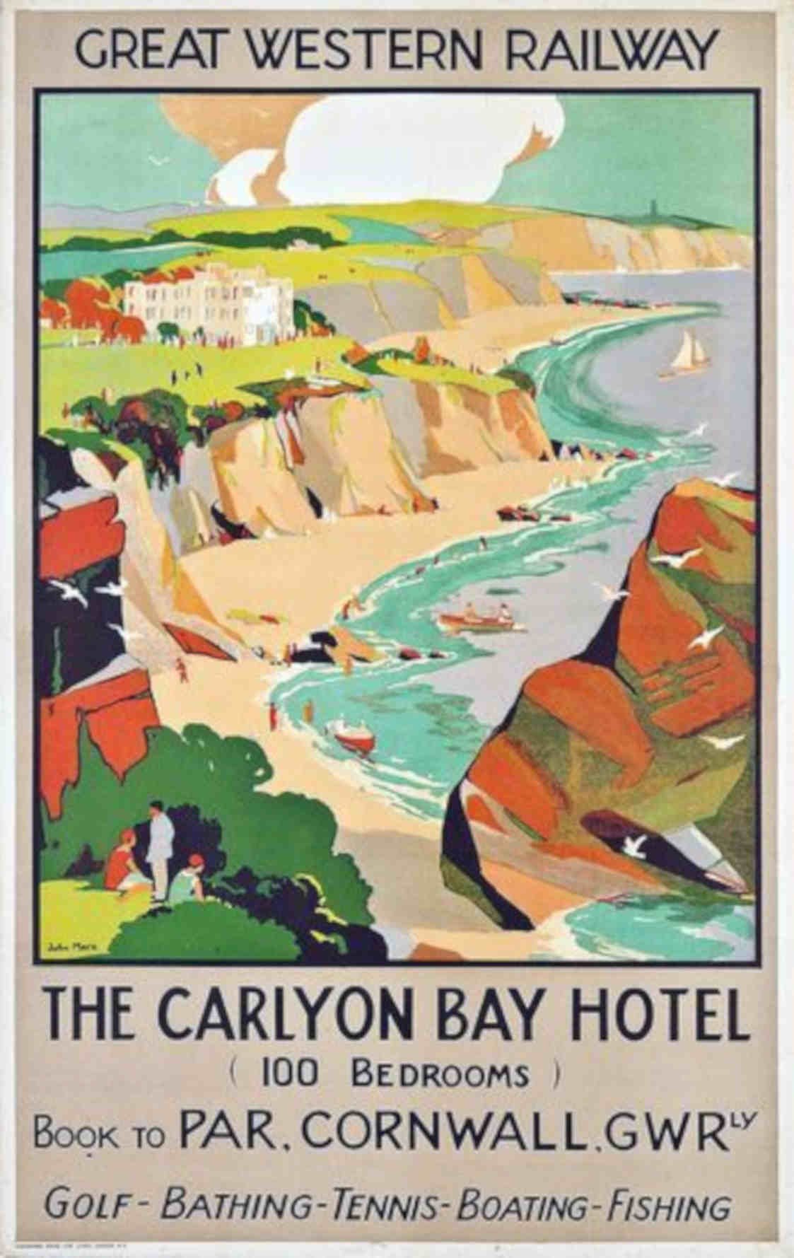 Carlyon Bay Hotel Vintage Retro Advert Poster A4 Photo Print