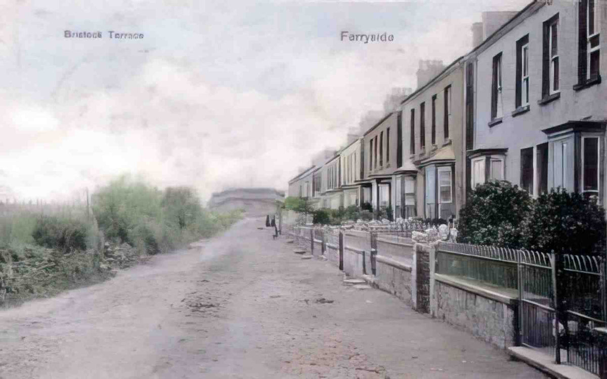 Carmarthenshire Ferryside Bristock Terrace 1900s Vintage A4 Photo Print