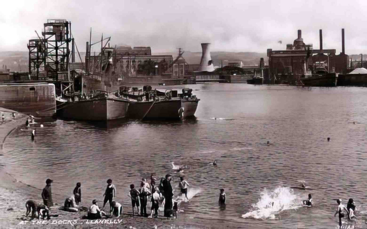 Carmarthenshire Llanelli Docks Vintage A4 Photo Print