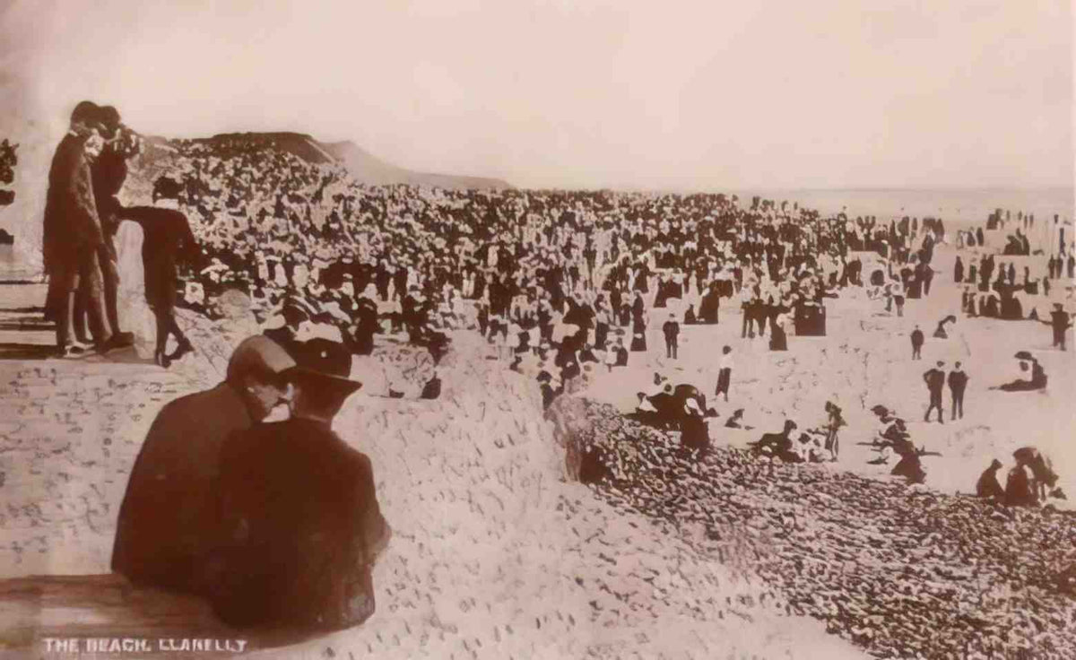 Carmarthenshire Llanelli The Beach Vintage A4 Photo Print