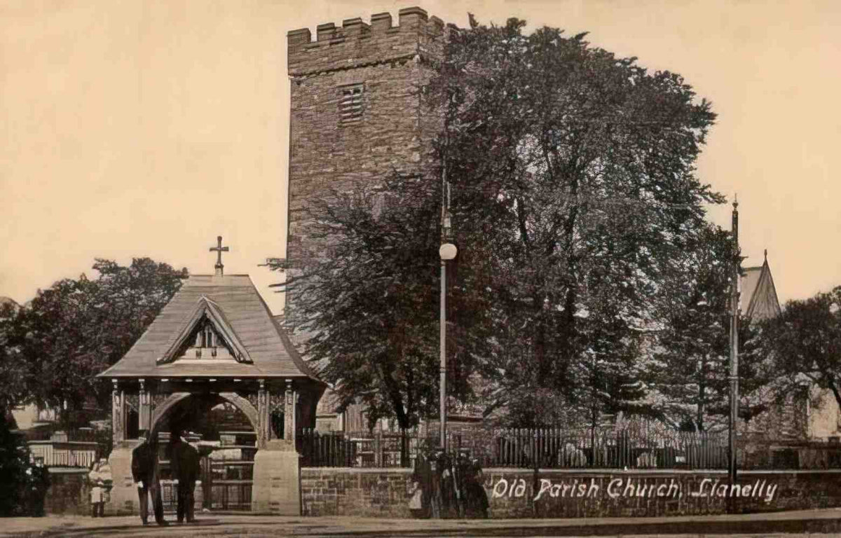 Carmarthenshire Llanelly Old Parish Church 1910s Vintage A4 Photo Print