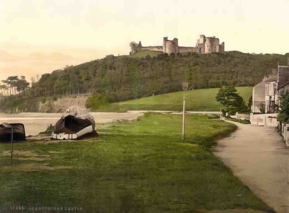 Carmarthenshire Llanstephan Castle Vintage A4 Photo Print
