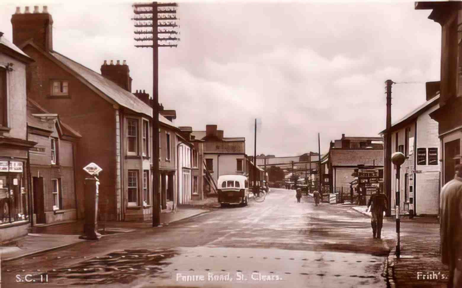 Carmarthenshire St Clears Pentre Road Vintage A4 Photo Print