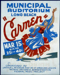 Carmen Opera Longbeach Vintage Retro Advert Poster A4 Photo Print