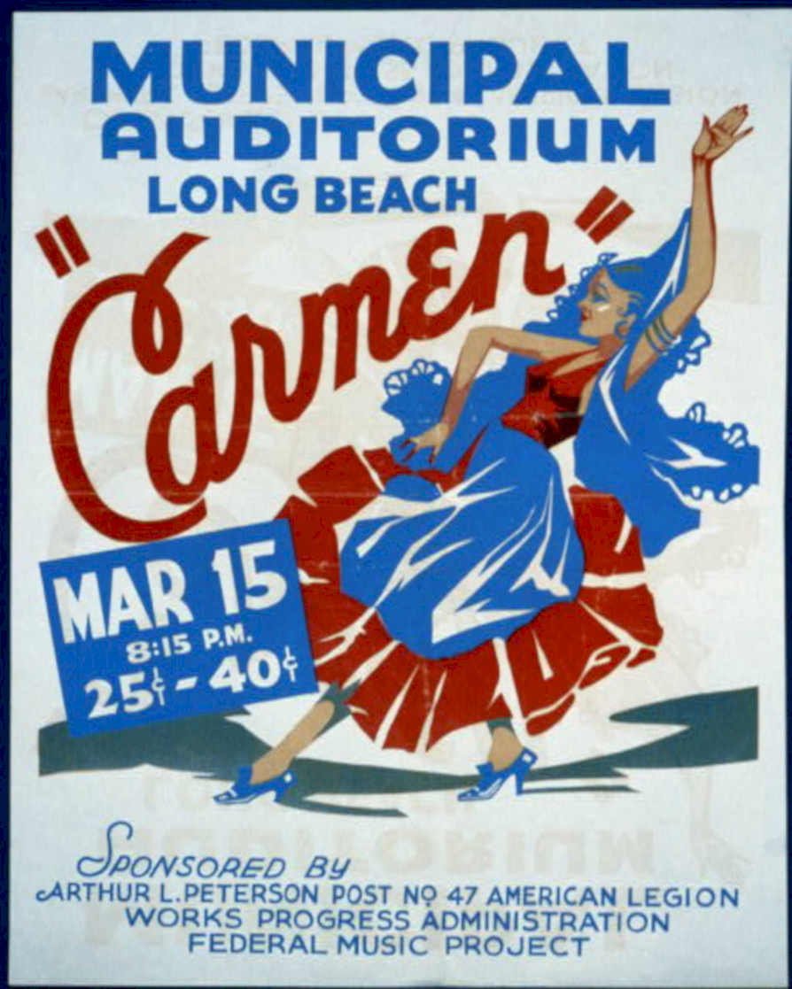 Carmen Opera Longbeach Vintage Retro Advert Poster A4 Photo Print