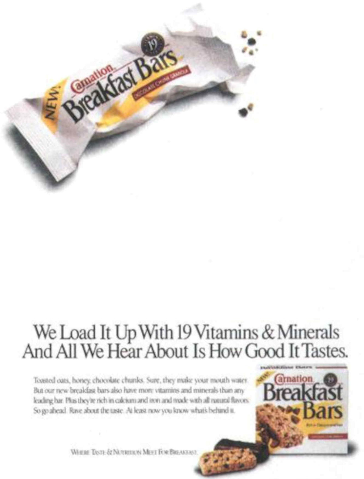 Carnation Breakfast Bars Vintage Retro Advert Poster A4 Photo Print