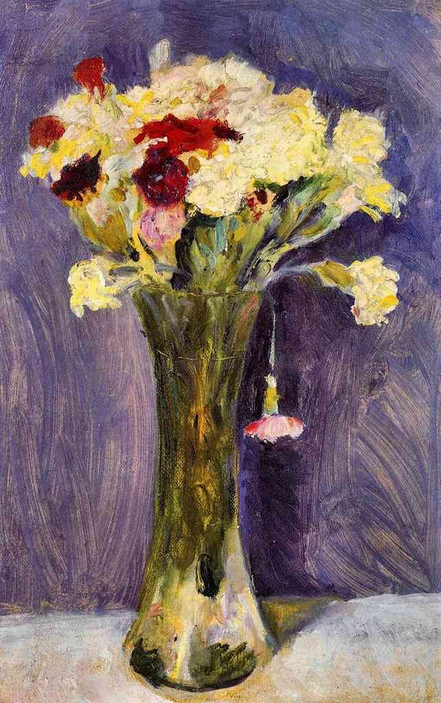 Carnations In A Green Vase August Macke Expressionism A4 Photo Print
