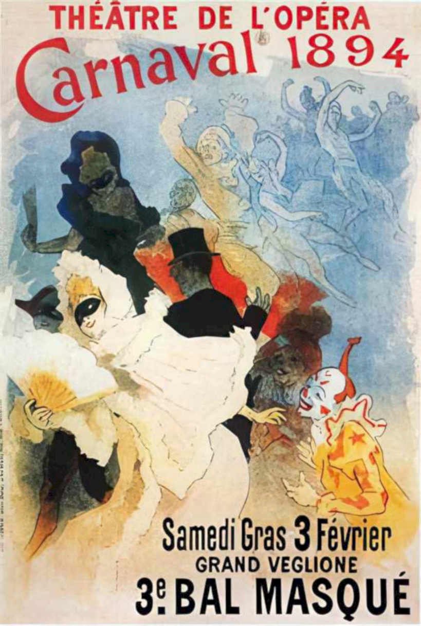 Carnaval 1894 Masks Vintage Retro Advert Ads A4 Photo Print