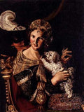 Caroselli Angelo A Lady With Her Dog An Allegory A4 Photo Print