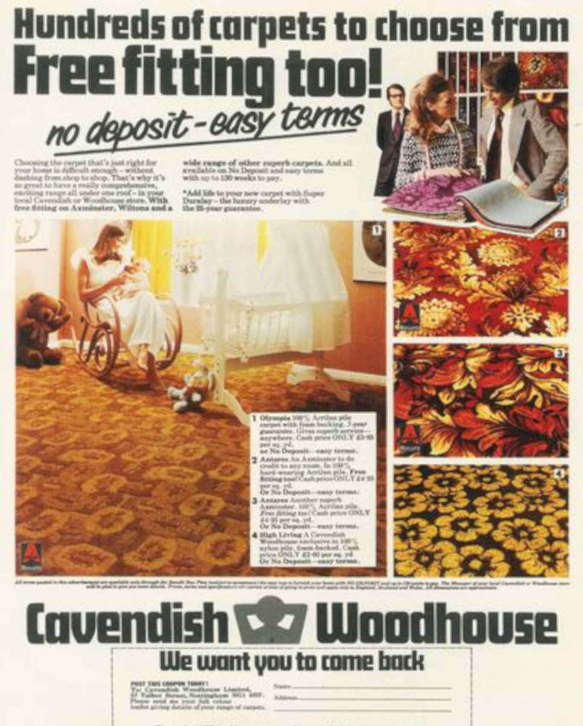 Carpet Family Vintage Retro Advert Poster A4 Photo Print