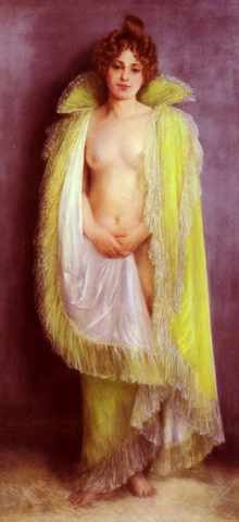 Carrier Belleuse Pierre Femme En Deshabillee Verte A4 Photo Print