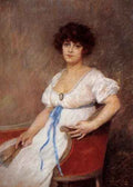 Carrier Belleuse Pierre Portrait Of A Seated Lady A4 Photo Print