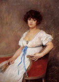 Carrier Belleuse Pierre Portrait Of Seated Lady A4 Photo Print