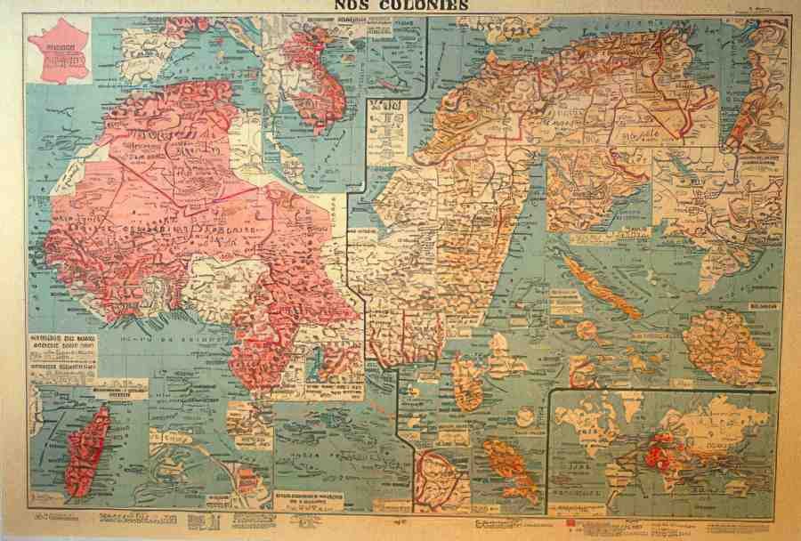 Carte Colonies Vintage Advert A4 Photo Print
