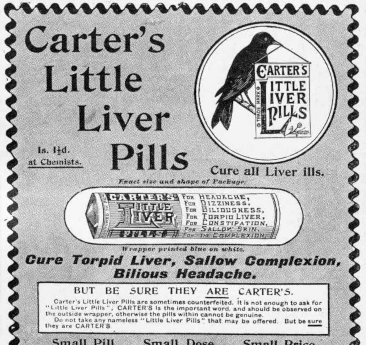 Carters Liver Pills Vintage Retro Advert Poster A4 Photo Print