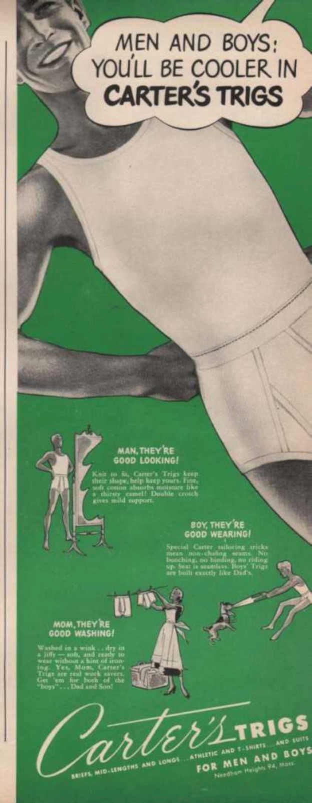 Carters Trigs Underwear Vintage Retro Advert Ads A4 Photo Print