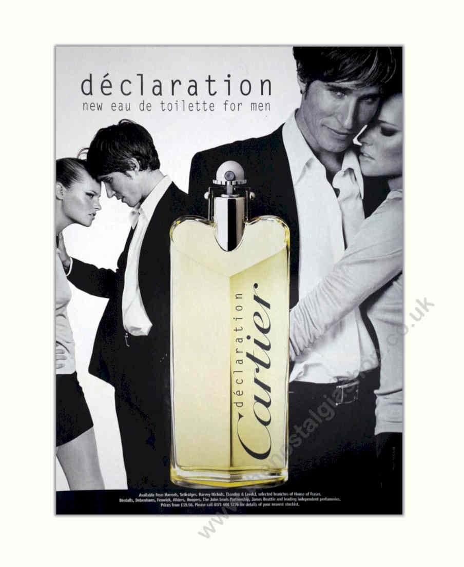 Cartier Declaration Men Vintage Retro Advert Poster A4 Photo Print