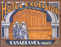 Casablanca Luggage Label Vintage A4 Photo Print
