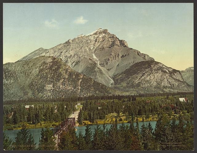 Cascade Mountain Alberta Vintage A4 Photo Print