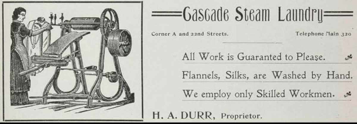 Cascade Steam Laundry Vintage Retro Advert Poster A4 Photo Print