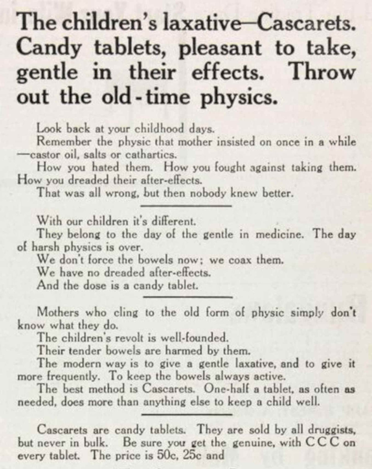 Cascarets Childrens Laxative Vintage Retro Advert Poster A4 Photo Print