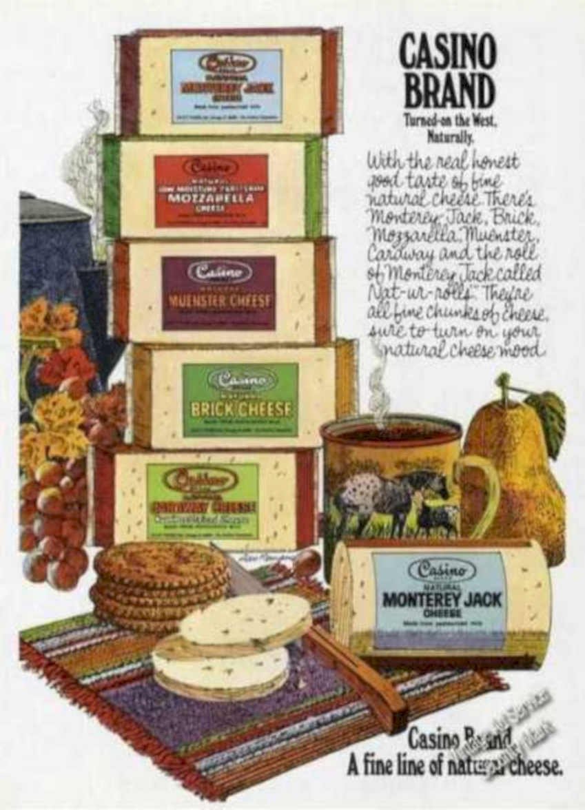 Casino Cheese Stack Vintage Retro Advert Ads A4 Photo Print