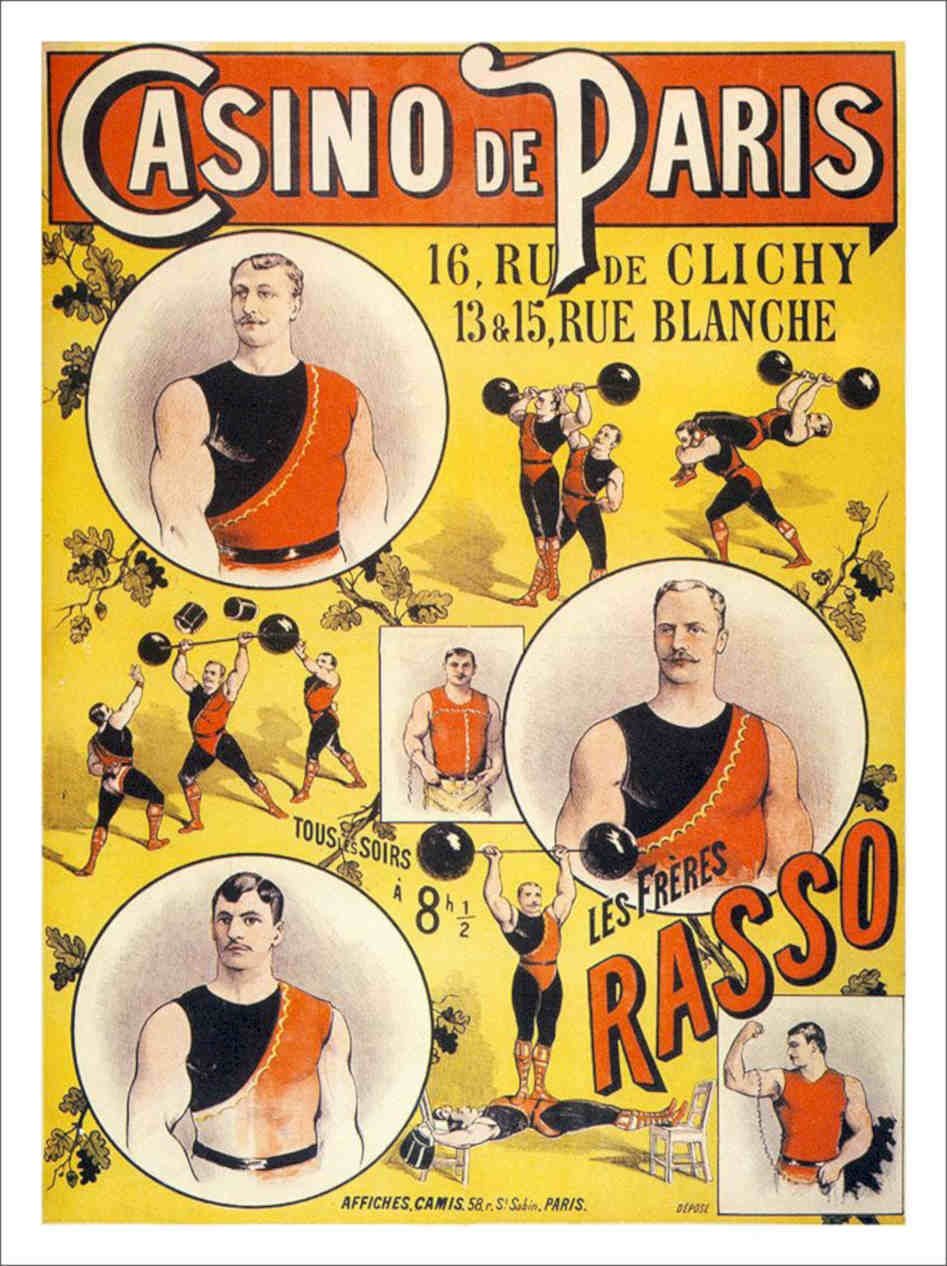 Casino De Paris Rasso Brothers Circus Postert 1890s Vintage Retro Advert Poster