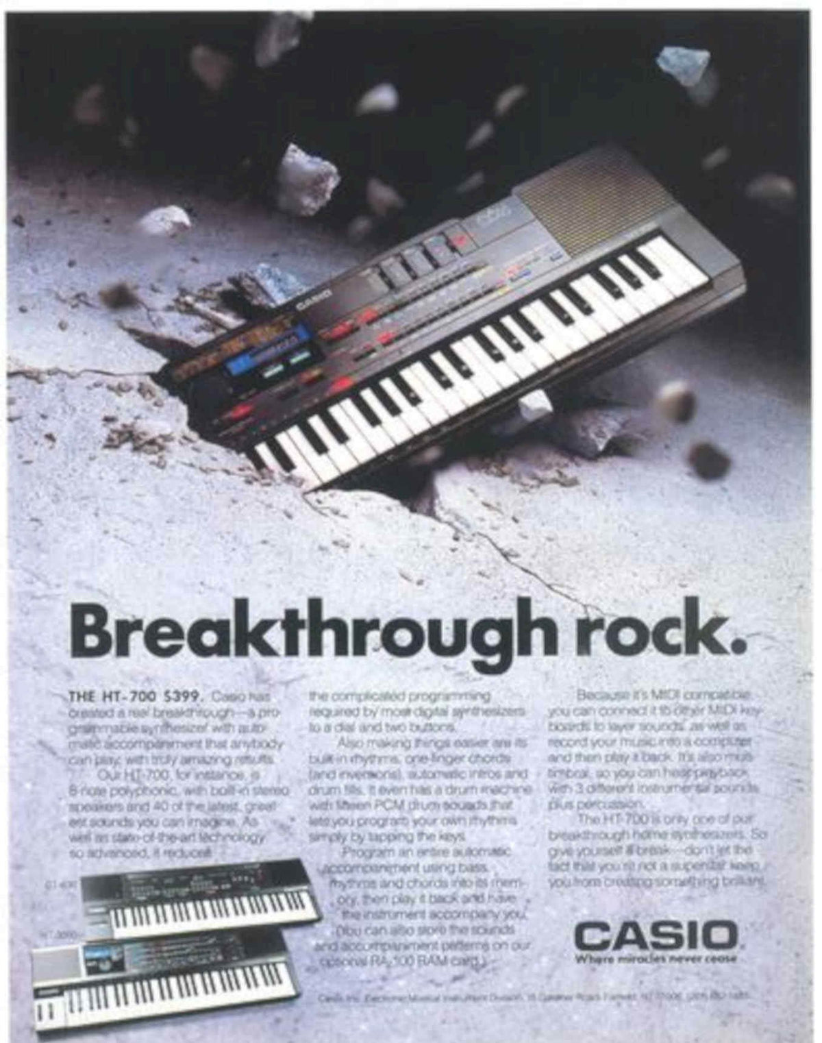 Casio Ht700 Rock Vintage Retro Advert Poster A4 Photo Print