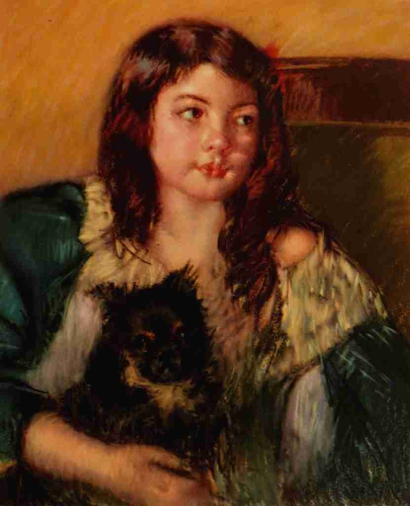 Cassatt Mary 1844 1926 Girl with Dog 1908 A4 Photo Print