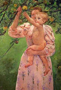 Cassatt Mary Baby Reaching For An Apple  A4 Photo Print