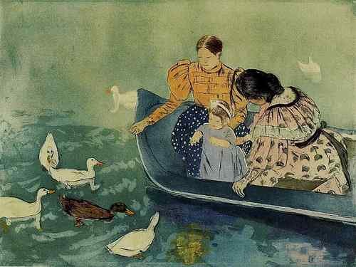 Cassatt Mary Feeding The Ducks  A4 Photo Print