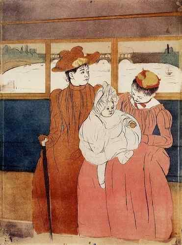 Cassatt Mary Interior Of A Tramway Passing A Bridge  A4 Photo Print