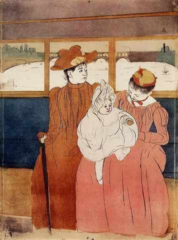 Cassatt Mary Interior Of Tramway Passing Bridge A4 Photo Print