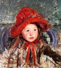 Cassatt Mary Little Girl In A Large Red Hat  A4 Photo Print