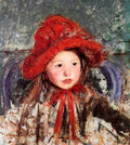 Cassatt Mary Little Girl In Large Red Hat A4 Photo Print