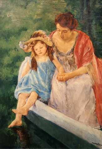 Cassatt Mary Mother And Child In Boat A4 Photo Print