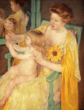 Cassatt Mary Mother Wearing A Sunflower On Her Dress  A4 Photo Print