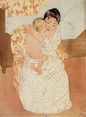 Cassatt Mary Nude Child  A4 Photo Print