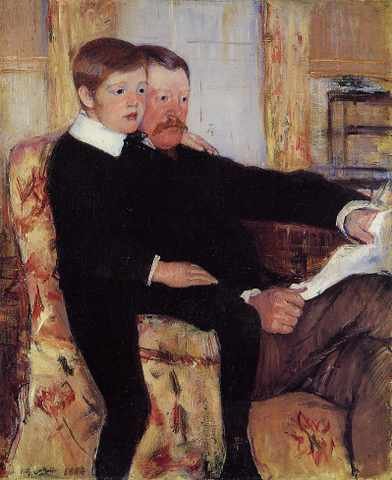 Cassatt Mary Portrait Of Alexander J Cassat And His Son Robert Kelso Cassatt A4 Photo Print
