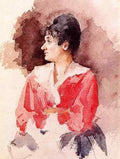 Cassatt Mary Profile Of An Italian Woman  A4 Photo Print