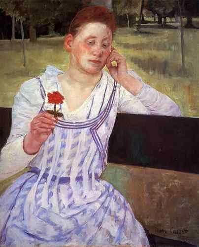 Cassatt Mary Reverie Aka Woman With A Red Zinnia  A4 Photo Print