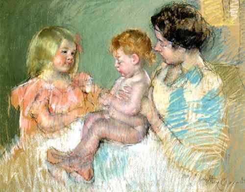 Cassatt Mary Sara And Her Mother With The Baby  A4 Photo Print